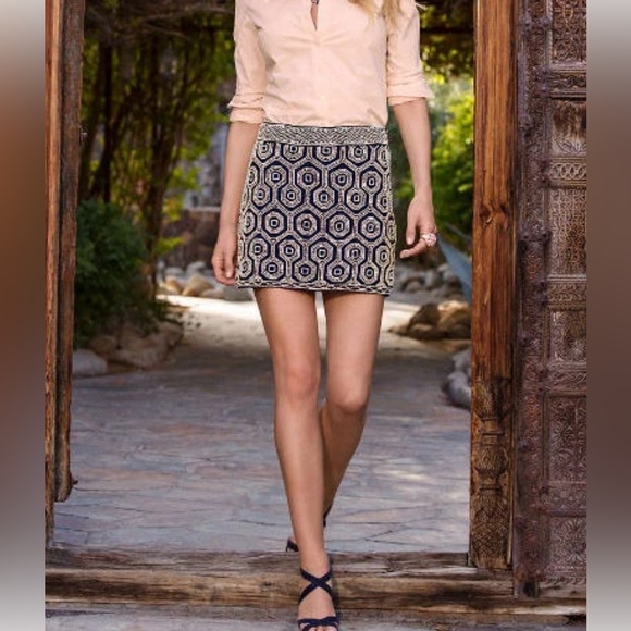 Boston Proper Dresses & Skirts - Rare NWT Boston Proper heavily embroidered beaded mini skirt size 14